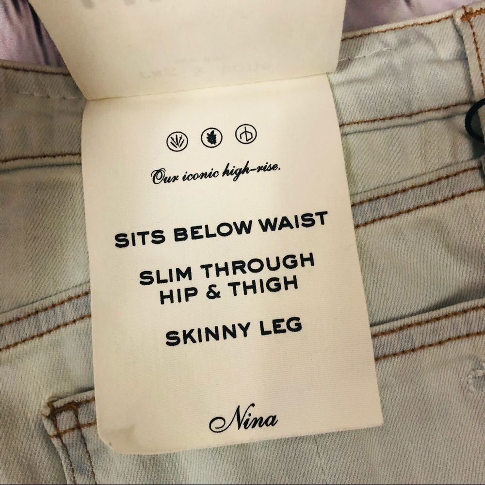 rag & bone Nina High-Rise Skinny Ankle Crop Stretch Jeans 26 - Picture 14 of 15